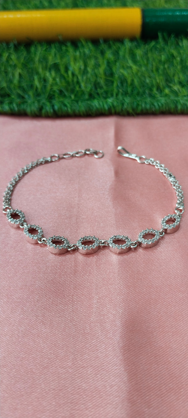Silver Bracelet with AD Stones