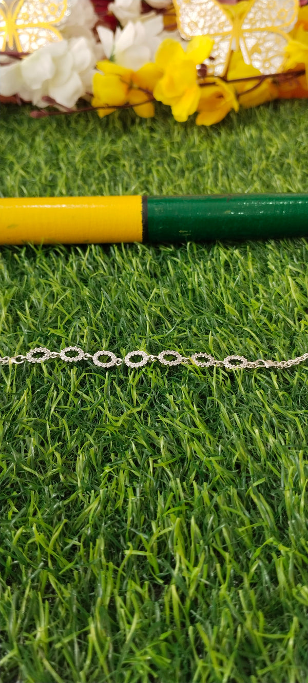 Silver Bracelet with AD Stones