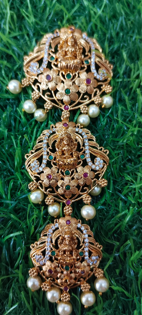 Traditional Gold Plated Lakshmi Motif Hair Jada
