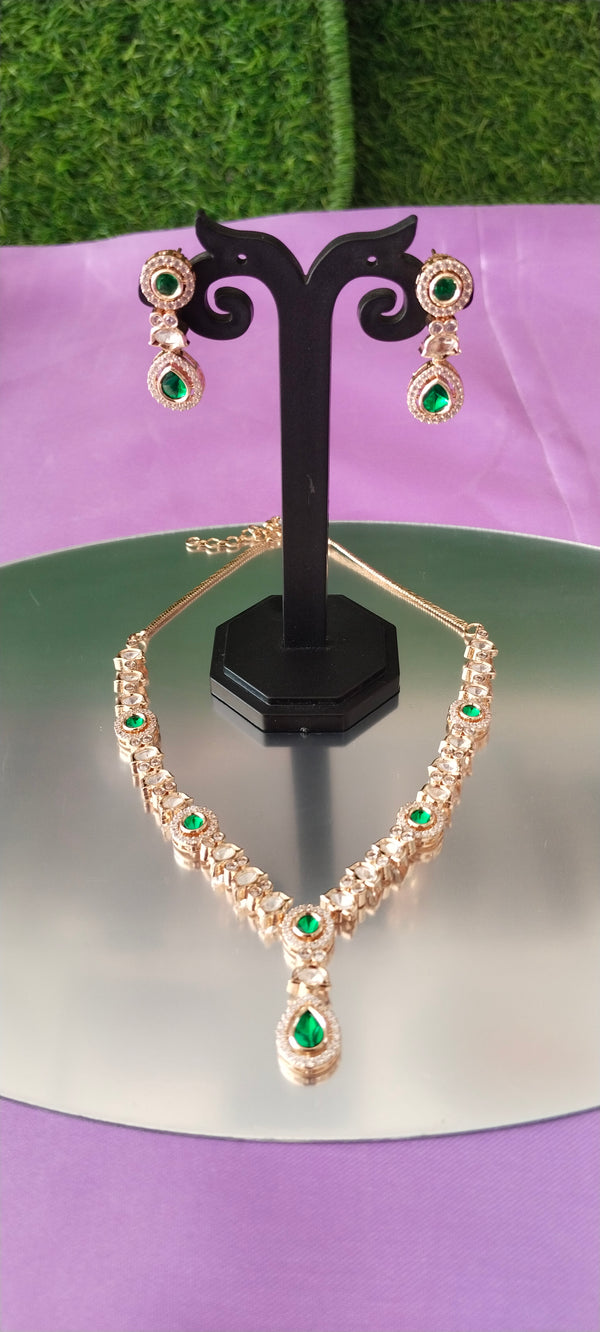 Real Moissanite jewellery with Green Stone