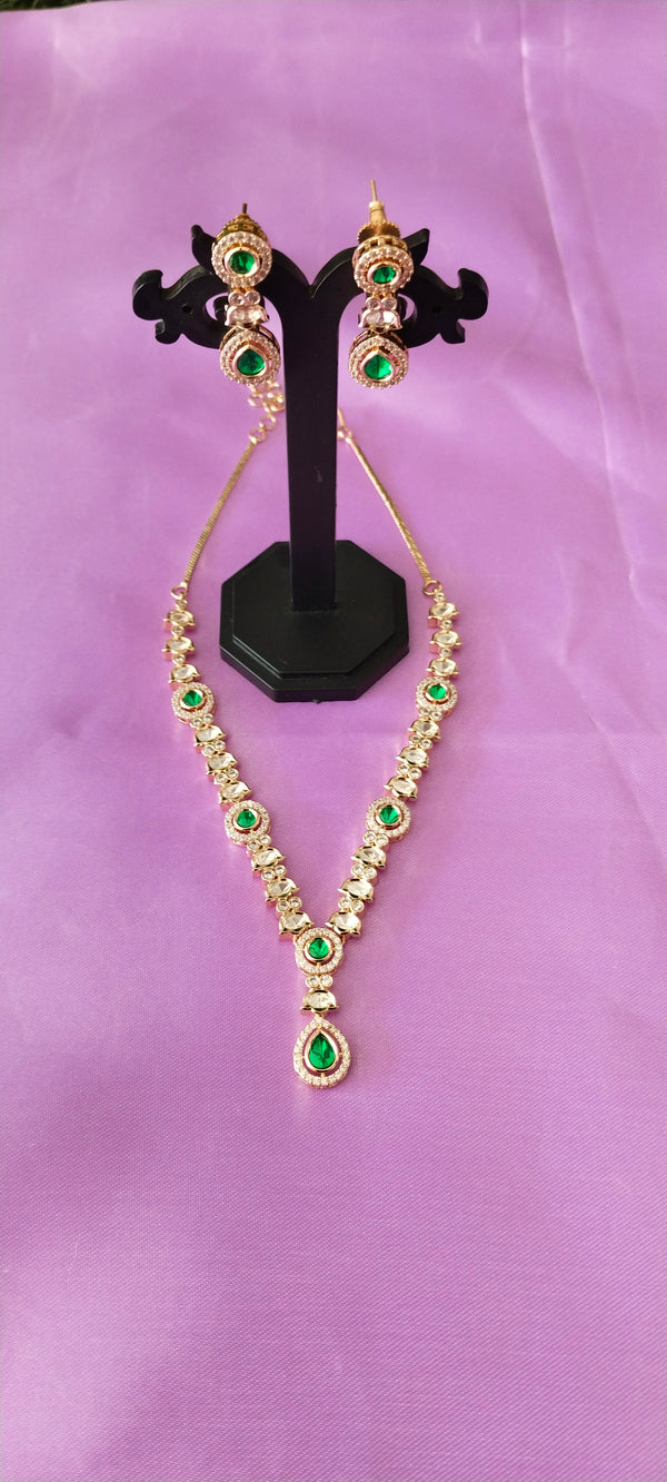 Real Moissanite jewellery with Green Stone