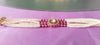 premium Moissanite white Kundan and crystal red beadsbracelet –Rose Gold Finish