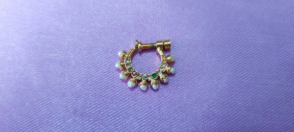 Elegant Gold Diamond Nose ring