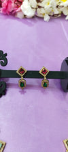Victorian Multi colour A.D Diamond necklace with matching earrings