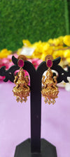 Premium golden subh laxmi devi locket with matching earrings