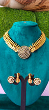 One gram gold Laxmi Devi kasula chocker with 2 pairs of earrings