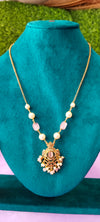 Peach colour pendant With pulse chain - no earrings