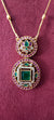 Long chain Jada kundan pendant with Gold plated with no earrings