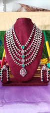 Luxurious Five layer american diamond jewelry set