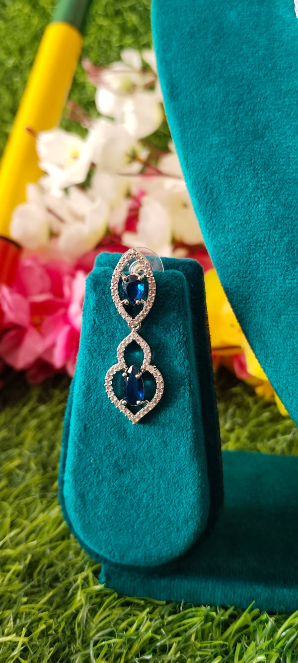 Premium A.D Blue & white colour Eye design necklace