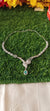Silver fashion jewelry A.D necklace with White & Sea Green stone