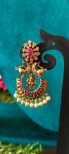 Gold Plated Peacock Chand Bali Earrings