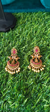 Gold Plated Peacock Chand Bali Earrings