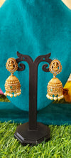 Beautiful Lakshmi Devi earrings adorned with pearls