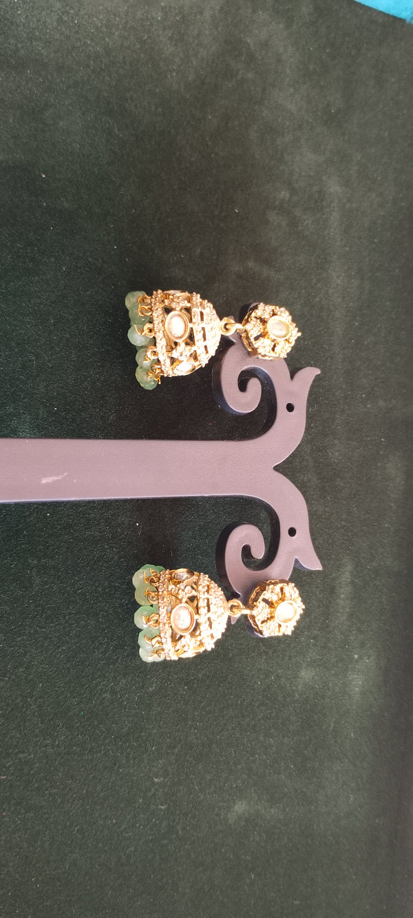 Cz stone Victorian earrings