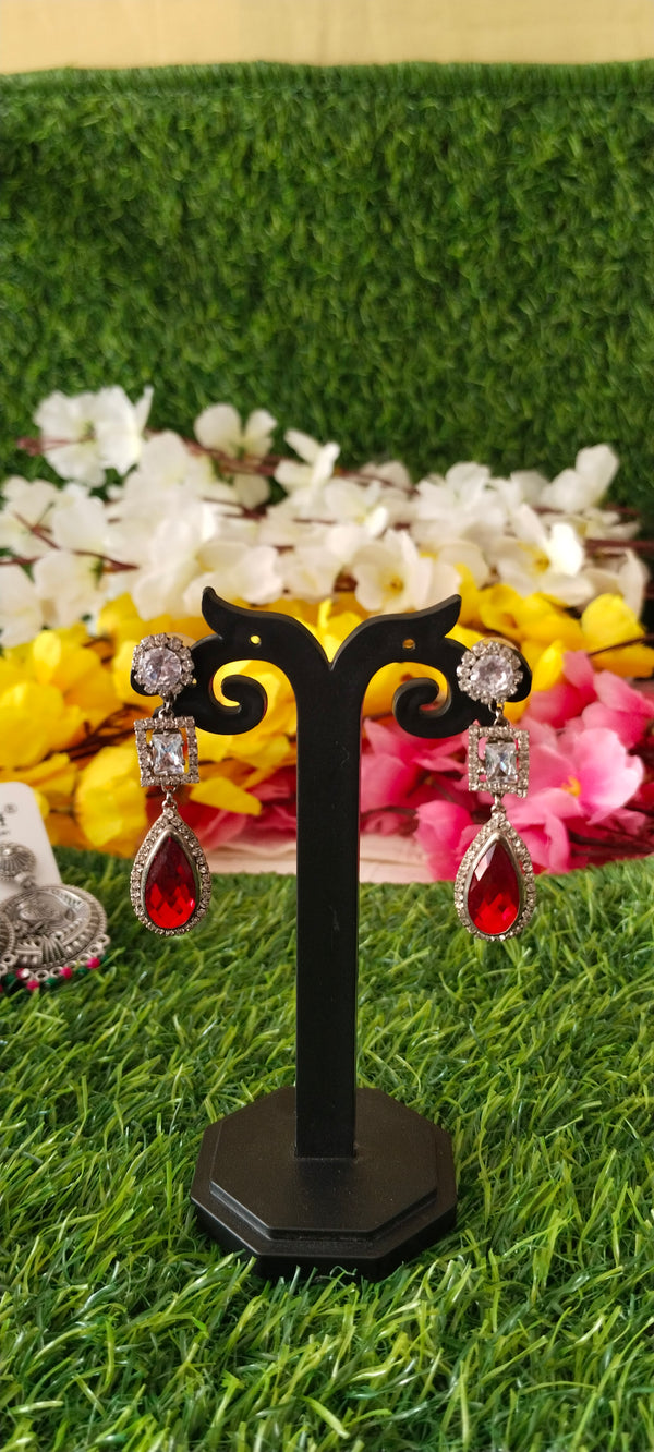 CZ red stone Fashion earrings