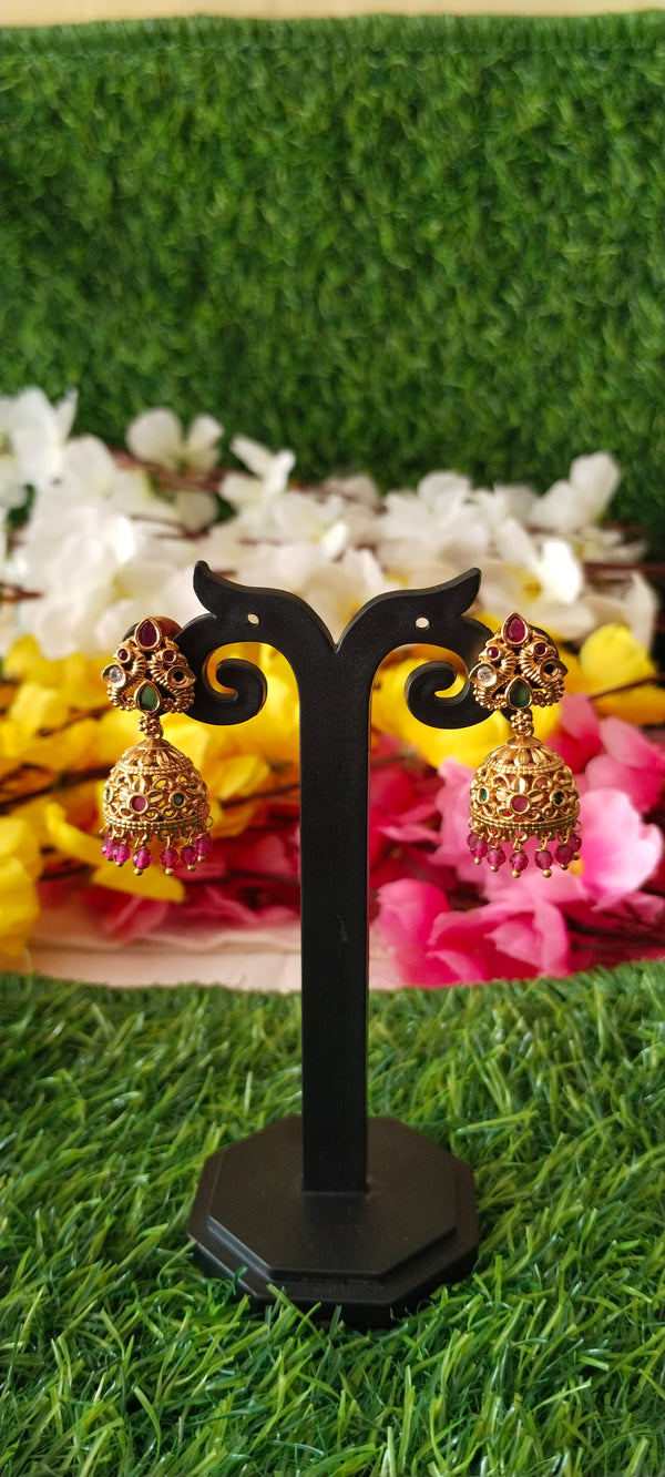 style with ethnic and fusion outfits butta gold-plated earring