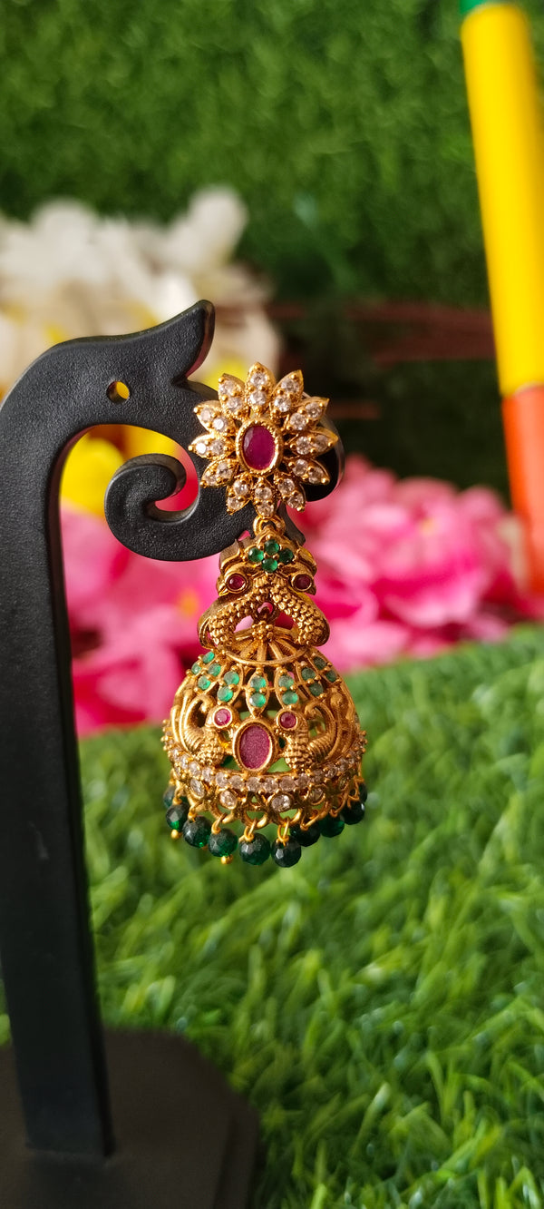 Elevate premium gold-plated CZ stone earrings