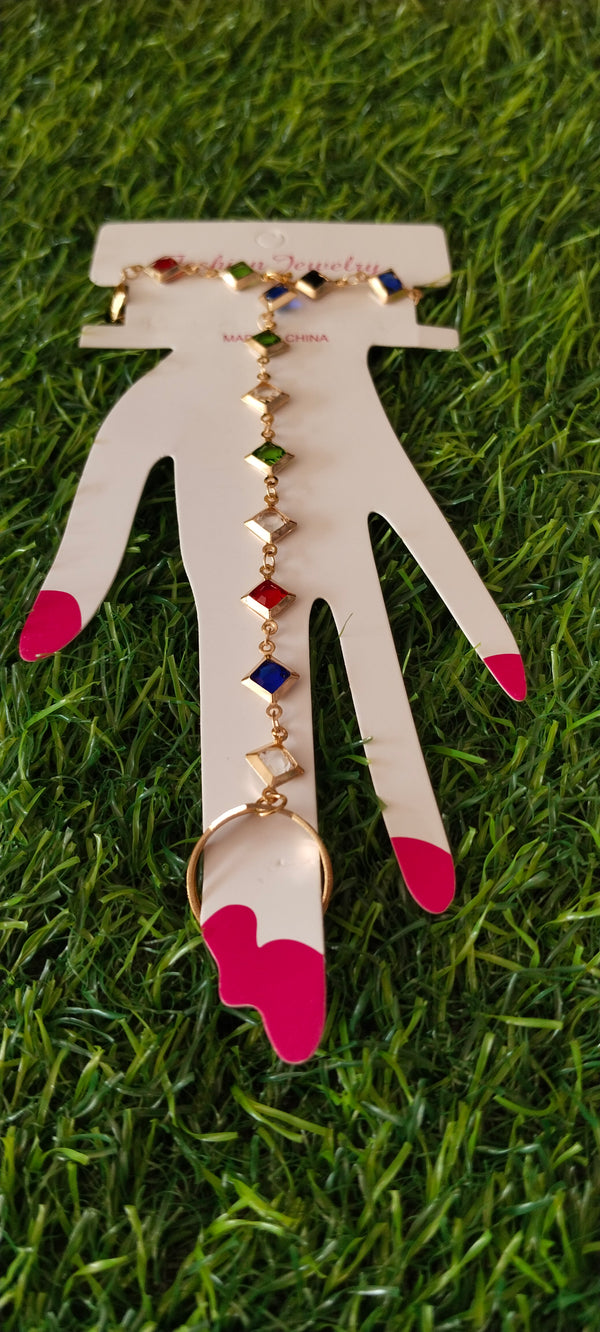 Elegant bracelet and ring combo connected with a stylish chain