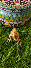 gold plated Elephant motif symbolizing prosperity and good fortune ring